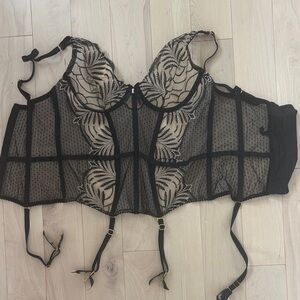 Aubade Black Sheer Lace Bustier